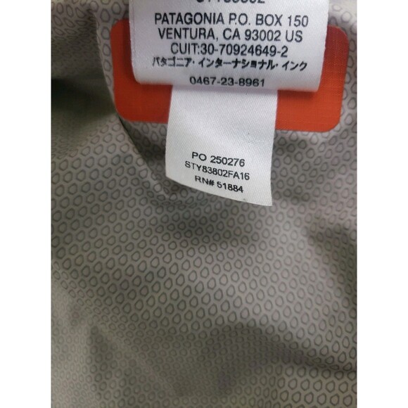 Patagonia Torrentshell Jacket Mens XS Orange/Red H2NO Nylon 83802 - Picture 9 of 15